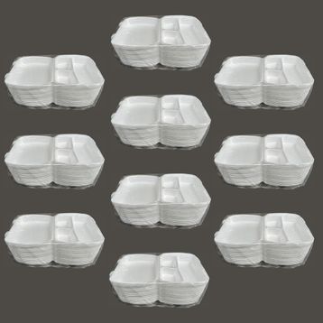 Dagyuce 23 A 20x24 cm 10x20 Adet Tek Kullanımlık Köpuk 3 Bölmeli Kapaklı Kase Kutu