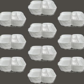 Dagyuce 23 A 20x24 cm 10x20 Adet Tek Kullanımlık Köpuk 3 Bölmeli Kapaklı Kase Kutu