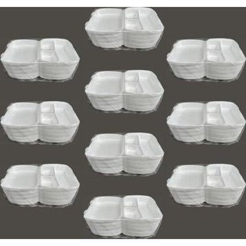 Dagyuce 23 A 20x24 cm 10x20 Adet Tek Kullanımlık Köpuk 3 Bölmeli Kapaklı Kase Kutu