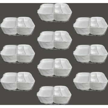 Dagyuce 23 A 20x24 cm 10x20 Adet Tek Kullanımlık Köpuk 3 Bölmeli Kapaklı Kase Kutu