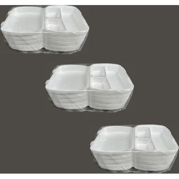 Dagyuce 23 A 20x24 cm 20 Adet Tek Kullanımlık Köpuk 3 Bölmeli Kapaklı Kase Kutu