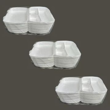 Dagyuce 23 A 20x24 cm 20 Adet Tek Kullanımlık Köpuk 3 Bölmeli Kapaklı Kase Kutu