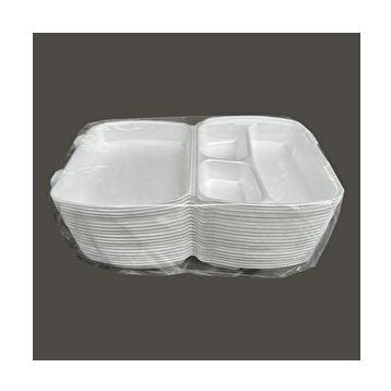 Dagyuce 23 A 20x24 cm 20 Adet Tek Kullanımlık Köpuk 3 Bölmeli Kapaklı Kase Kutu