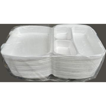 Dagyuce 23 A 20x24 cm 20 Adet Tek Kullanımlık Köpuk 3 Bölmeli Kapaklı Kase Kutu