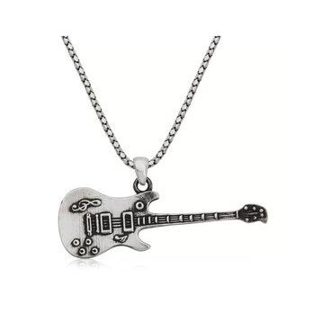 Daha Yok Mu 925 Ayar Gümüş Elektro Gitar Erkek Gümüş Kolye