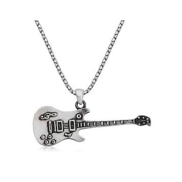Daha Yok Mu 925 Ayar Gümüş Elektro Gitar Erkek Gümüş Kolye