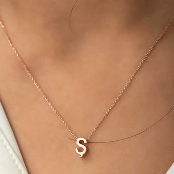 Daha Yok Mu 925 Ayar Gümüş Rose 3 Boyutlu Ş Harf Kadın Gümüş Kolye