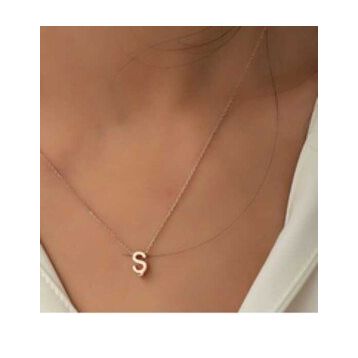 Daha Yok Mu 925 Ayar Gümüş Rose 3 Boyutlu Ş Harf Kadın Gümüş Kolye