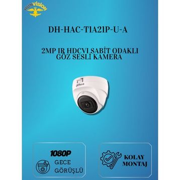 Dahua DH-HAC-T1A21P-U-A 2 mp Dome Hdcvı Sesli Kamera