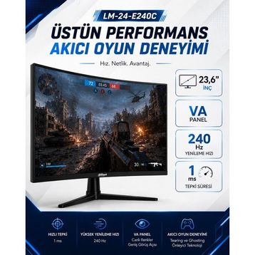 Dahua LM24-E240C 23.6 inç 240Hz 1ms Curved Monitör