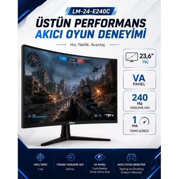 Dahua LM24-E240C 23.6 inç 240Hz 1ms Curved Monitör