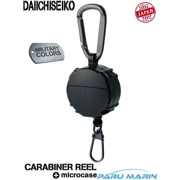 Daiichiseiko Black Carabiner Reel + Micro Case 2 Gözlü Aksesuar Askısı