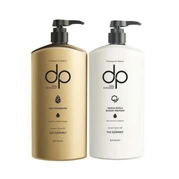 Daıly Perfection 1 Adet Pamuk Sütü Buğday Proteini 1 Adet Çam Terebentin 800 ml 2'li Set Şampuan