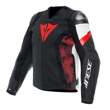 Dainese Avro 5 BLK Red Lava White Deri Motorsiklet Mont
