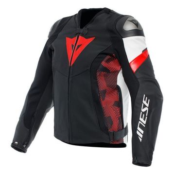 Dainese Avro 5 BLK Red Lava White Deri Motorsiklet Mont