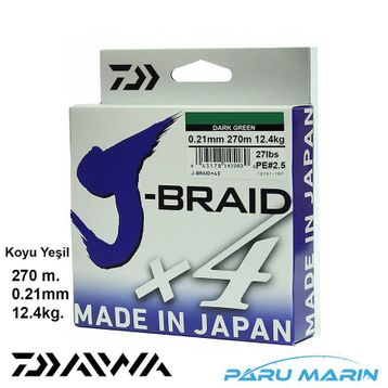 Daiwa J-Braid X4 Koyu Yeşil 270 m Misina