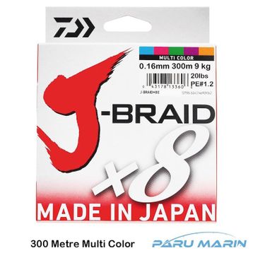 Daiwa J-Braid X8 Multi Color 300 m Misina