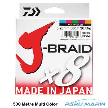 Daiwa J-Braid X8 Multi Color 300 m Misina