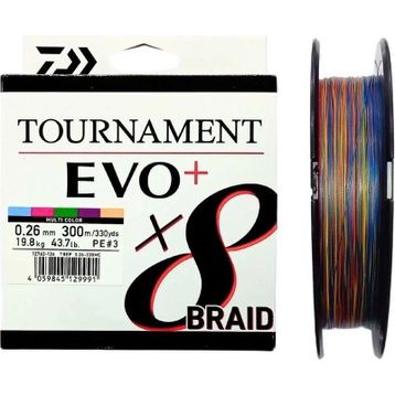 Daiwa New Tournament X8 Evo+ 300M 0.26 mm Multicolor İp Misina