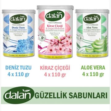 Dalan 4x110 gr 4 Adet Fresh Minerals Deniz Tuzu Doğal Mineraller Canlandırıcı Güzellik Sabunu