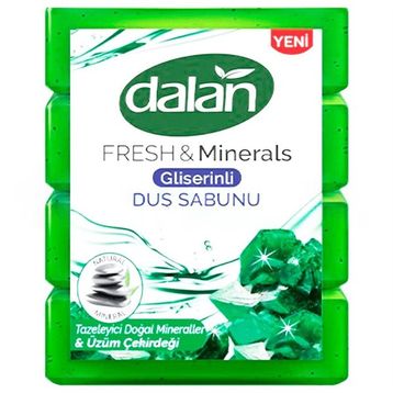 Dalan Gliserinli Fresh ve Minerals Tazeleyici Doğal Mineraller ve Üzüm Çekirdeği 4x150 gr Duş Sabunu