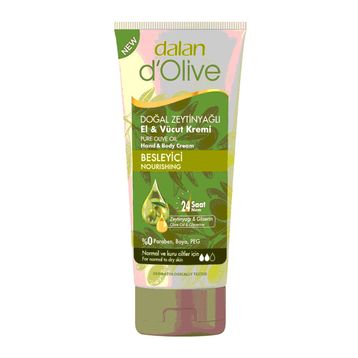 Dalan Normal Kuru Ciltler Doğal Zeytinyağlı Besleyici 250 ml D'olive Besleyici El Vücut Kremi