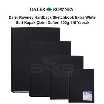 Daler Rowney 100 g 110 Yaprak Hardback Sketchbook Extra White Sert Kapak Çizim Defteri