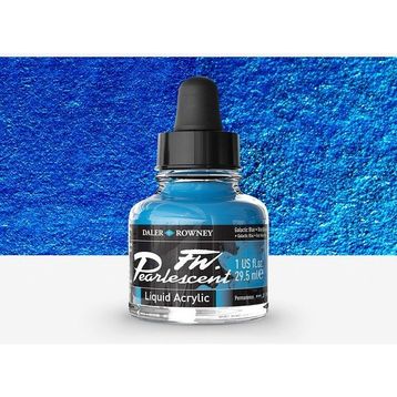 Daler Rowney 112 Galactic Blue Fw Pearlescent Acrylic Inks 29.5 ml Cam Şişe