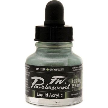 Daler Rowney 129 Silver Moss Fw Pearlescent Acrylic Inks 29.5 ml Cam Şişe