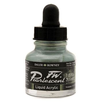 Daler Rowney 129 Silver Moss Fw Pearlescent Acrylic Inks 29.5 ml Cam Şişe