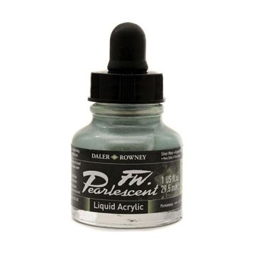 Daler Rowney 129 Silver Moss Fw Pearlescent Acrylic Inks 29.5 ml Cam Şişe