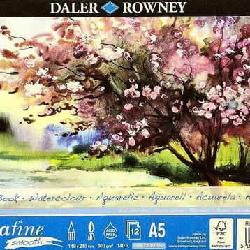 Daler Rowney C111372 Aquafine Smooth A5 300 gr 12 Yaprak Sulu Boya Defteri