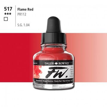 Daler Rowney Flame Red 517 Fw Acrylic Artist Ink 29.5 ml Cam Şişe