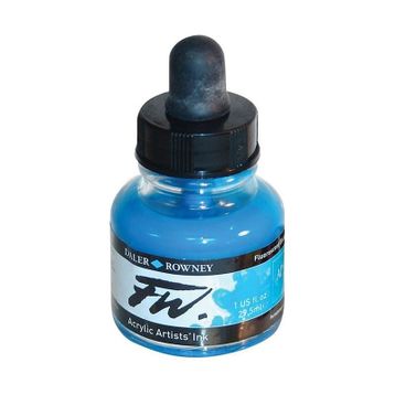 Daler Rowney Fluorescent Blue 100 Fw Acrylic Artist Ink 29.5 ml Cam Şişe