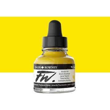 Daler Rowney Fluorescent Yellow 681 Fw Acrylic Artist Ink 29.5 ml Cam Şişe