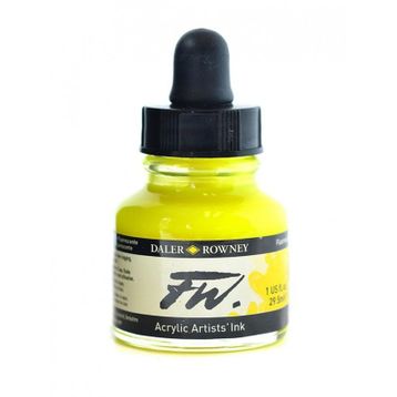 Daler Rowney Fluorescent Yellow 681 Fw Acrylic Artist Ink 29.5 ml Cam Şişe
