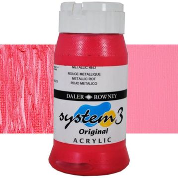 Daler Rowney Metallic Red 720 500 ml System 3 Akrilik Boya