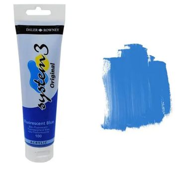 Daler Rowney System 3 100 Fluorescent Blue 150 ml Akrilik Boya