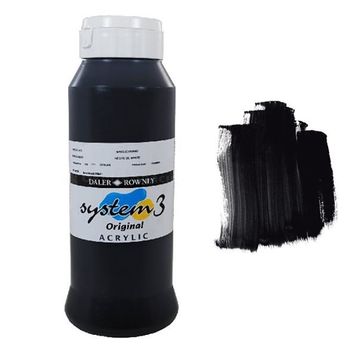 Daler Rowney System 3 Mars Black 1000 ml Akrilik Boya