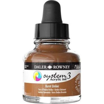 Daler Rowney System3 Ink 29.5 ml Burnt Umber Akrilik Mürekkep