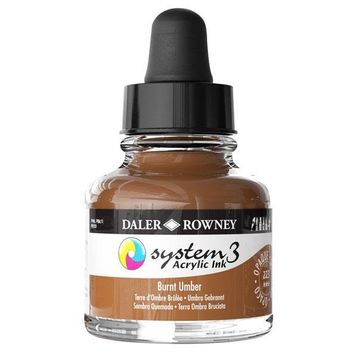 Daler Rowney System3 Ink 29.5 ml Burnt Umber Akrilik Mürekkep