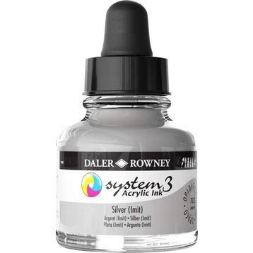 Daler Rowney System3 Ink 29.5 ml Silver Imit Akrilik Mürekkep