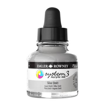 Daler Rowney System3 Ink 29.5 ml Silver Imit Akrilik Mürekkep