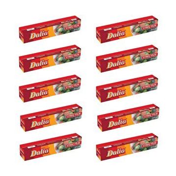 Dalia 10 Adet 45 cm 100 mt 8 Mikron Şeffaf Mutfak Rulo Streç Film
