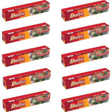 Dalia 10 Adet 45 cm 100 mt 8 Mikron Şeffaf Mutfak Rulo Streç Film