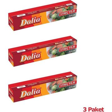 Dalia 3 Adet 45 cm 100 mt 8 Mikron Şeffaf Mutfak Rulo Streç Film