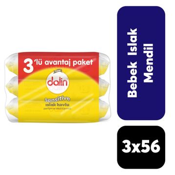 Dalin 56 Yaprak 3'lü Bebek Islak Mendil