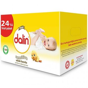 Dalin Sensitive 24x52 Yaprak Islak Havlu Mendil