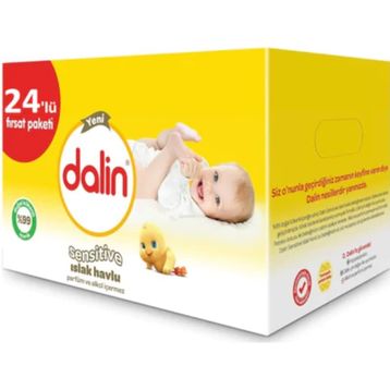Dalin Sensitive 24x52 Yaprak Islak Havlu Mendil