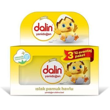 Dalin Yenidoğan 40 Adet 3'lü Paket Islak Havlu
